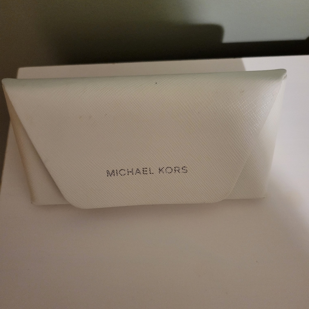 Michael Kors White Saffiano Glasses Case